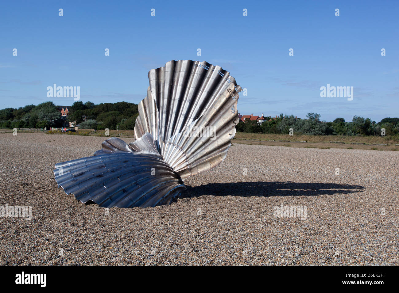 Maggi Hamblings Jakobsmuschel Skulptur in Aldeburgh Stockfoto