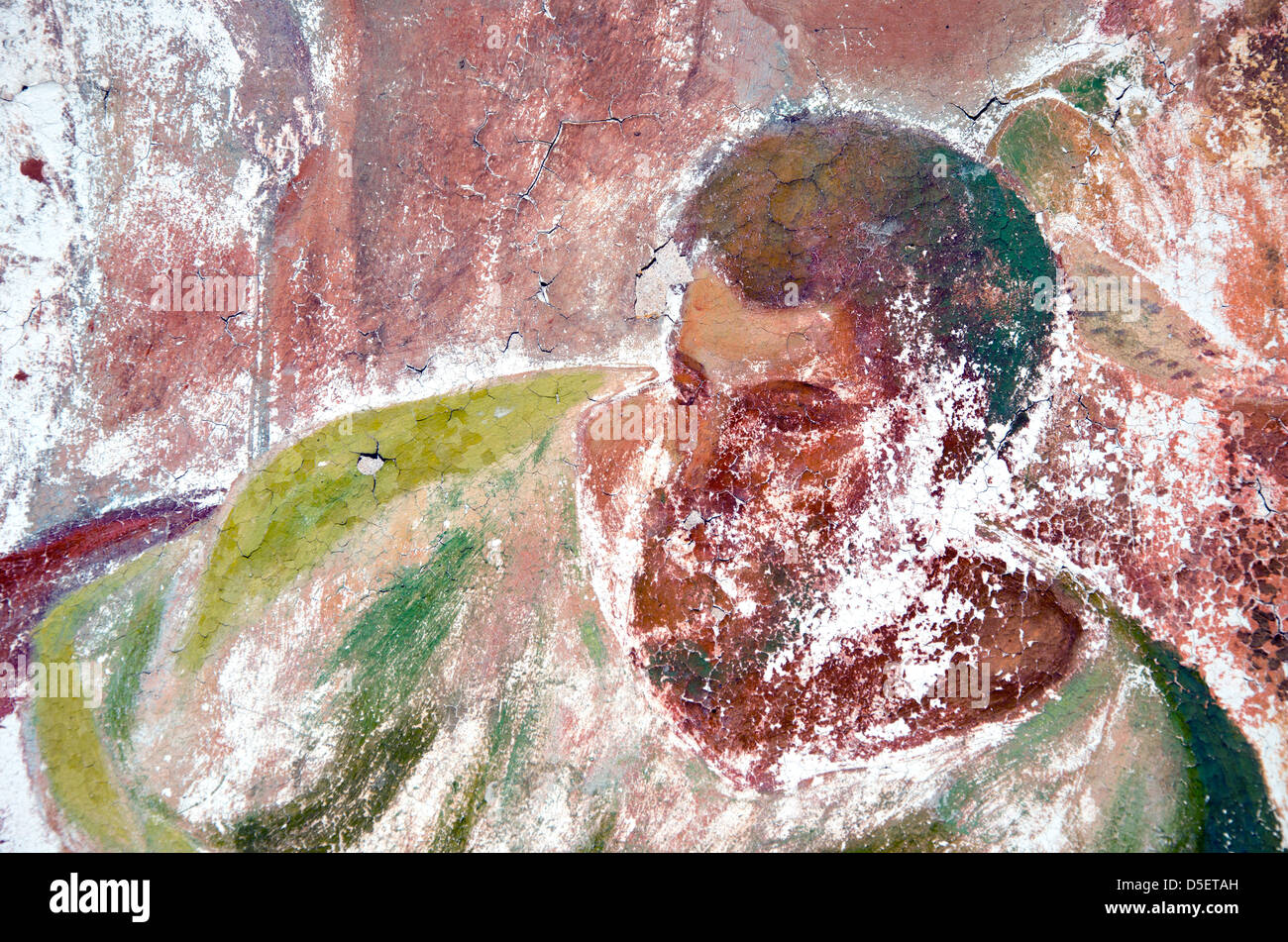 alt und Alter religiöser Kunst Wandmalerei fragment Stockfoto alt und Alter religiöser Kunst Wandmalerei fragment Stockfoto