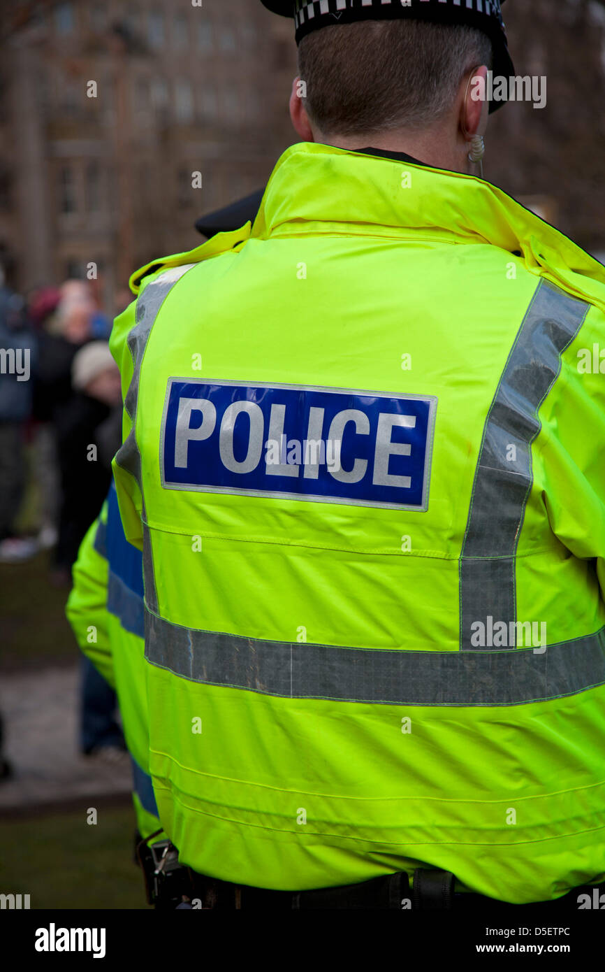 Polizei-Schottland die Polizei des Landes am 1. April 2013 übernehmen wird. Acht schottische Polizeikräfte werden kombiniert. Stockfoto
