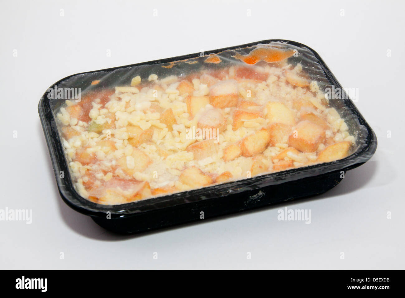 Käse und Bohnen hash gefrorenen Fertiggerichte Stockfoto