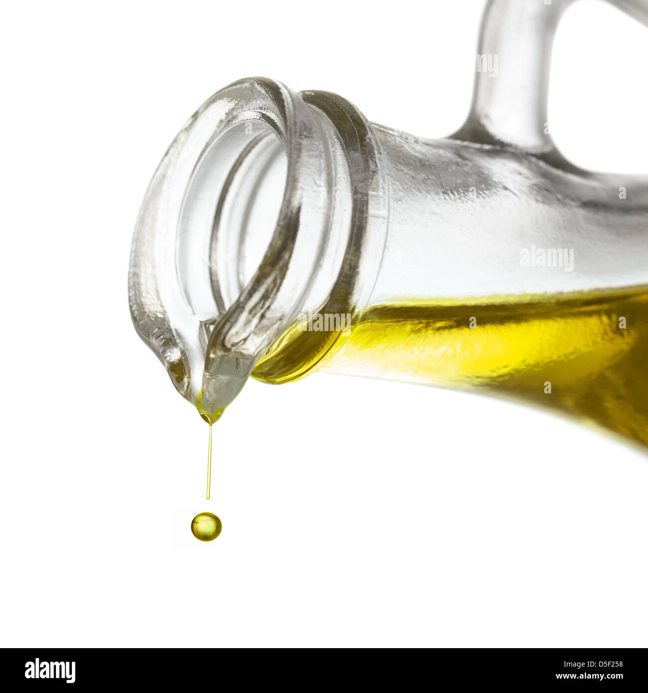 Olivenöl-Drop hautnah Stockfoto