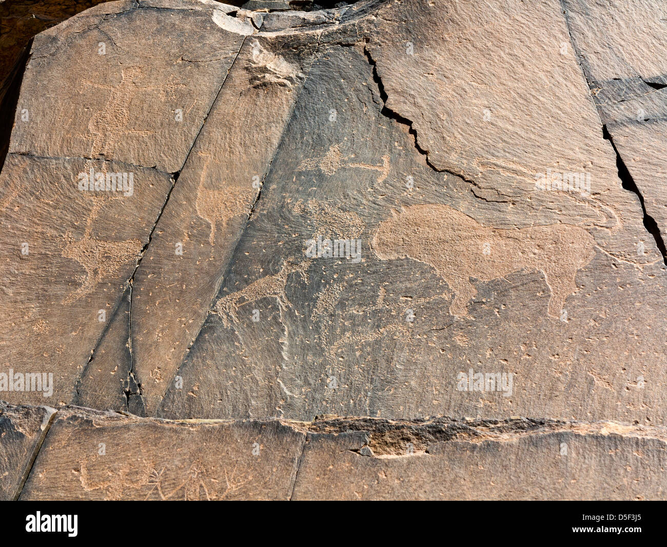 Wadi in der Nähe von Dorf Ait Ouabelli wo gibt es eine Urgestein-Kunst-Website, auf der Straße zwischen Akka und IKSG in Marokko Stockfoto