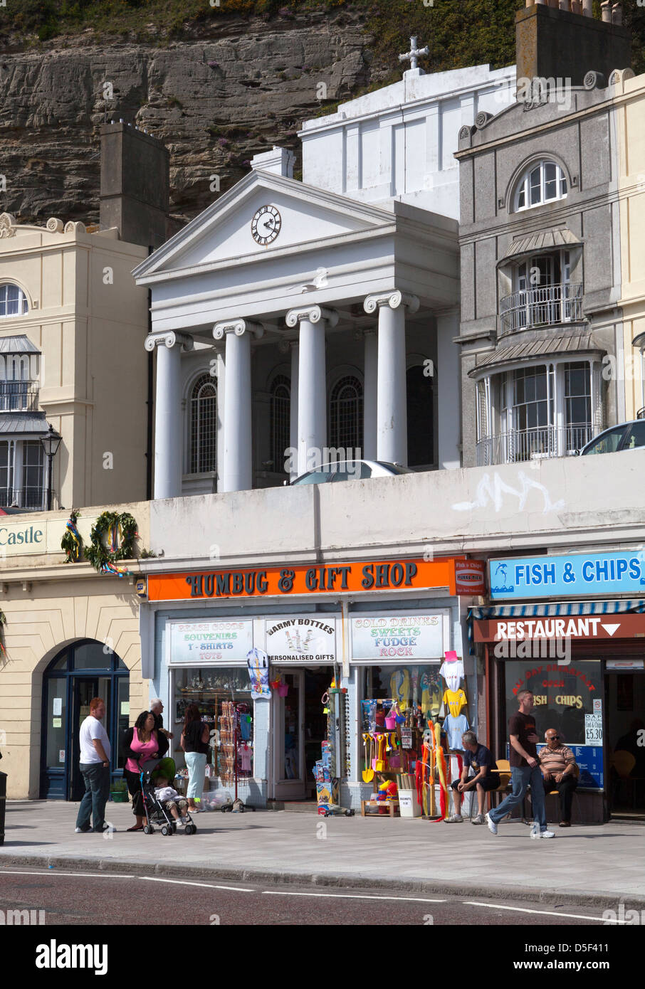 Direkt am Meer Souvenirladen Hastings Stockfoto