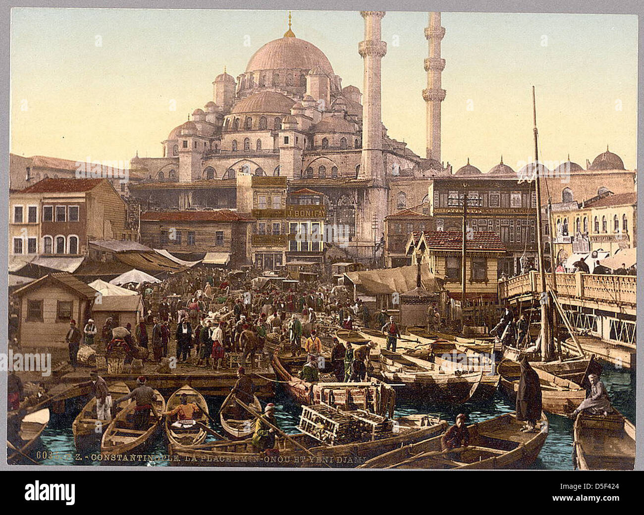 [Yeni Cami Moschee und Eminönü Basar, Konstantinopel, Türkei] (LOC) Stockfoto