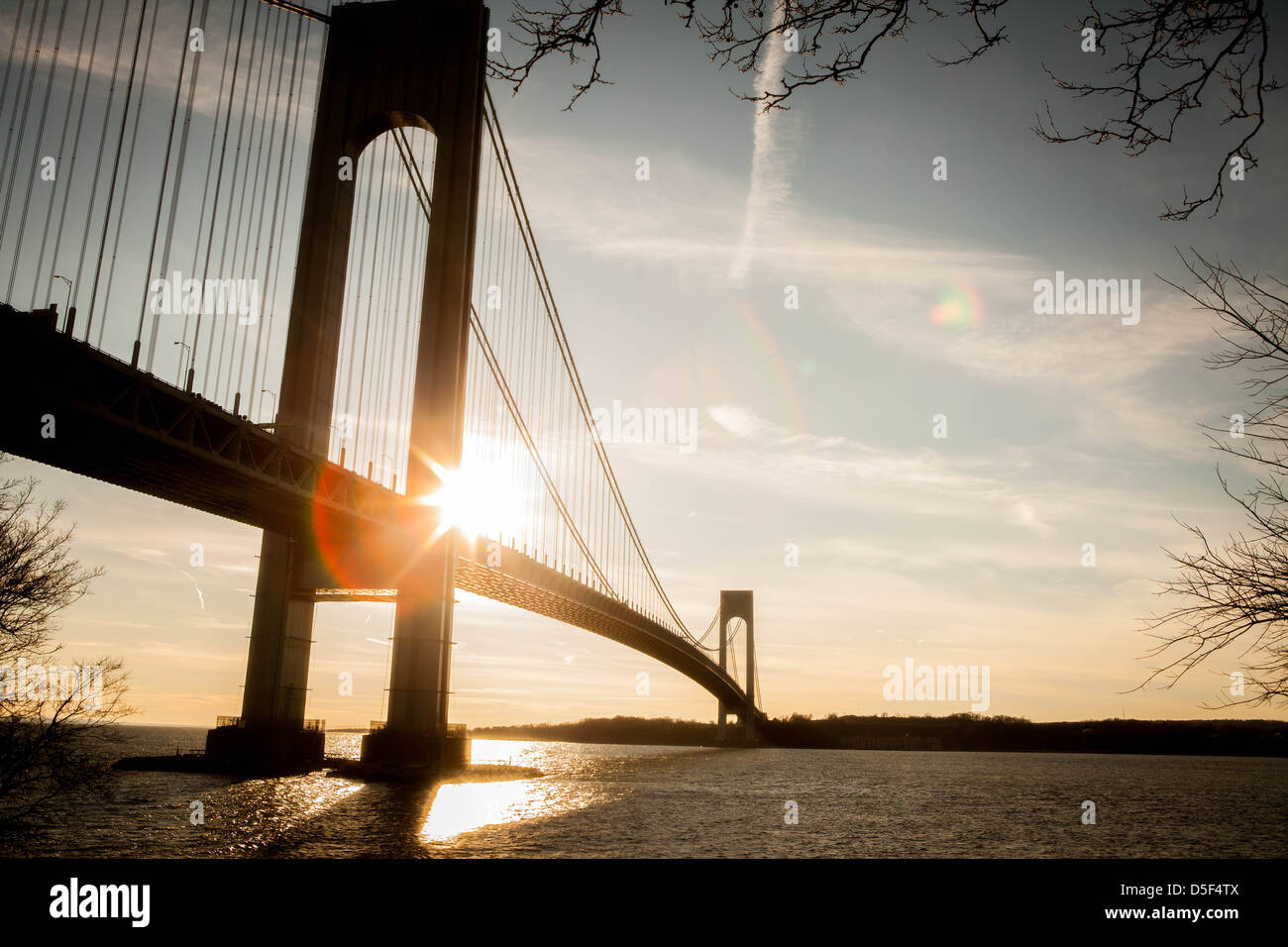 Verrazano Bridge, Brooklyn Stockfoto
