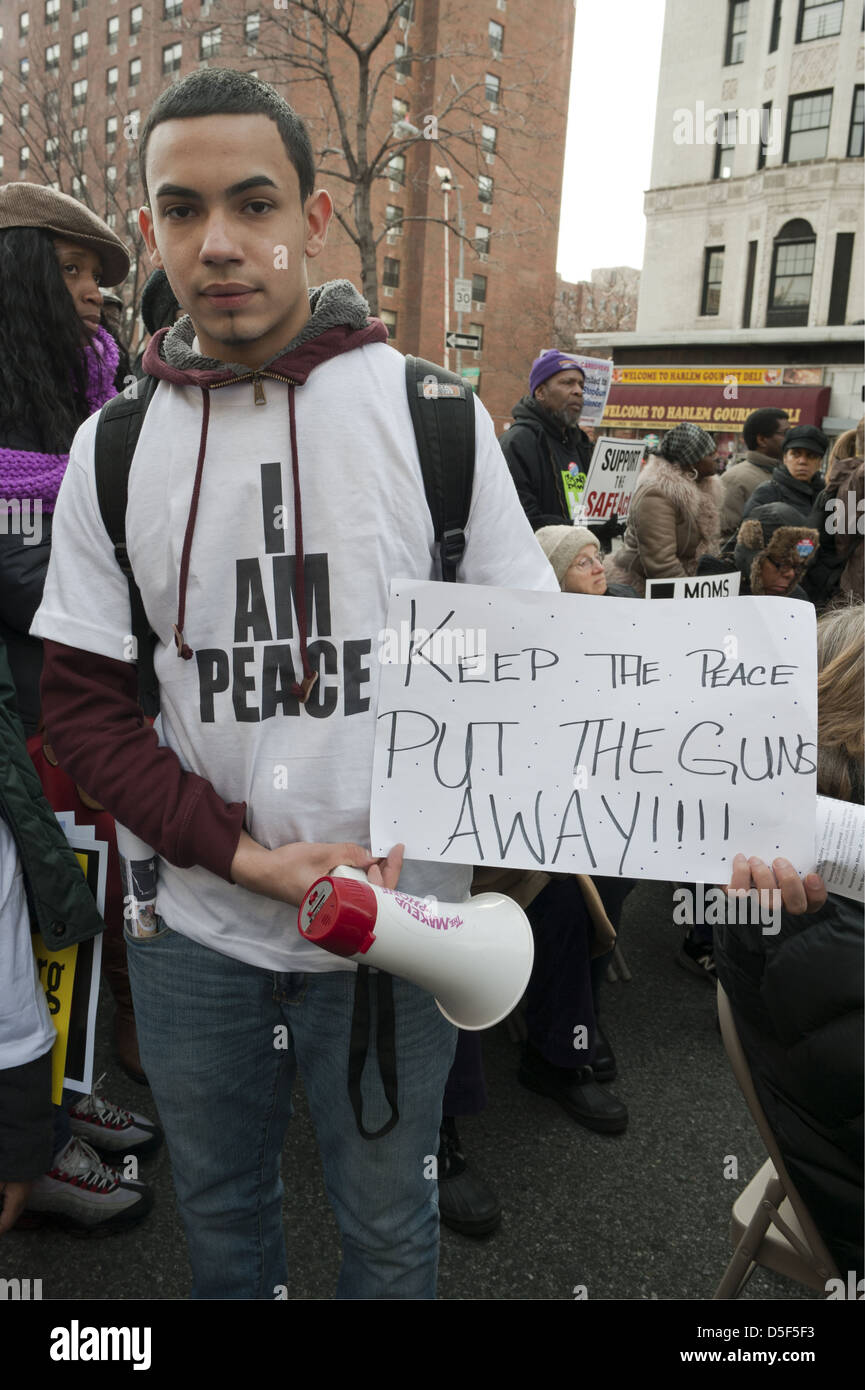 Anti-Gun-Rallye im Stadtteil Harlem in Manhattan, am 21. März 2013. Stockfoto