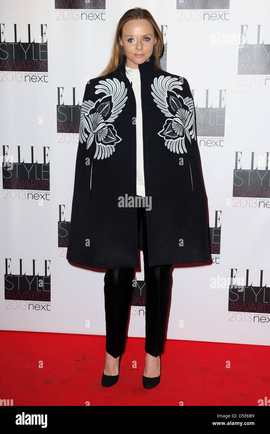 Britische Designerin Stella McCartney kommt für den Elle Style Awards. Stockfoto