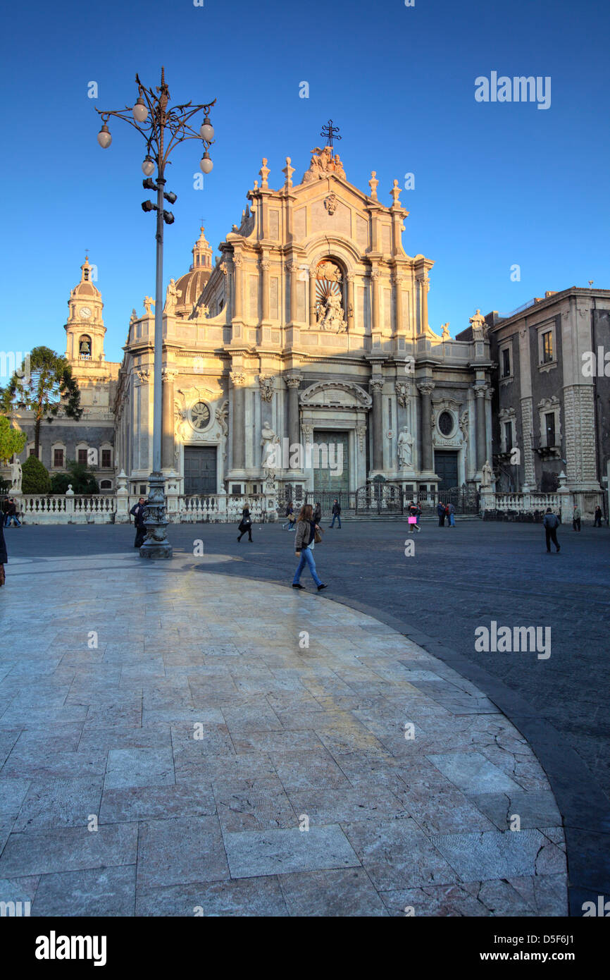 Kathedrale St. Agatha am Domplatz, Catania, Italien Stockfoto