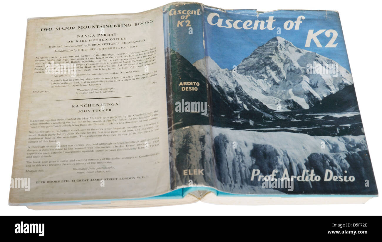 Besteigung des K2 von Ardito Desio Stockfoto