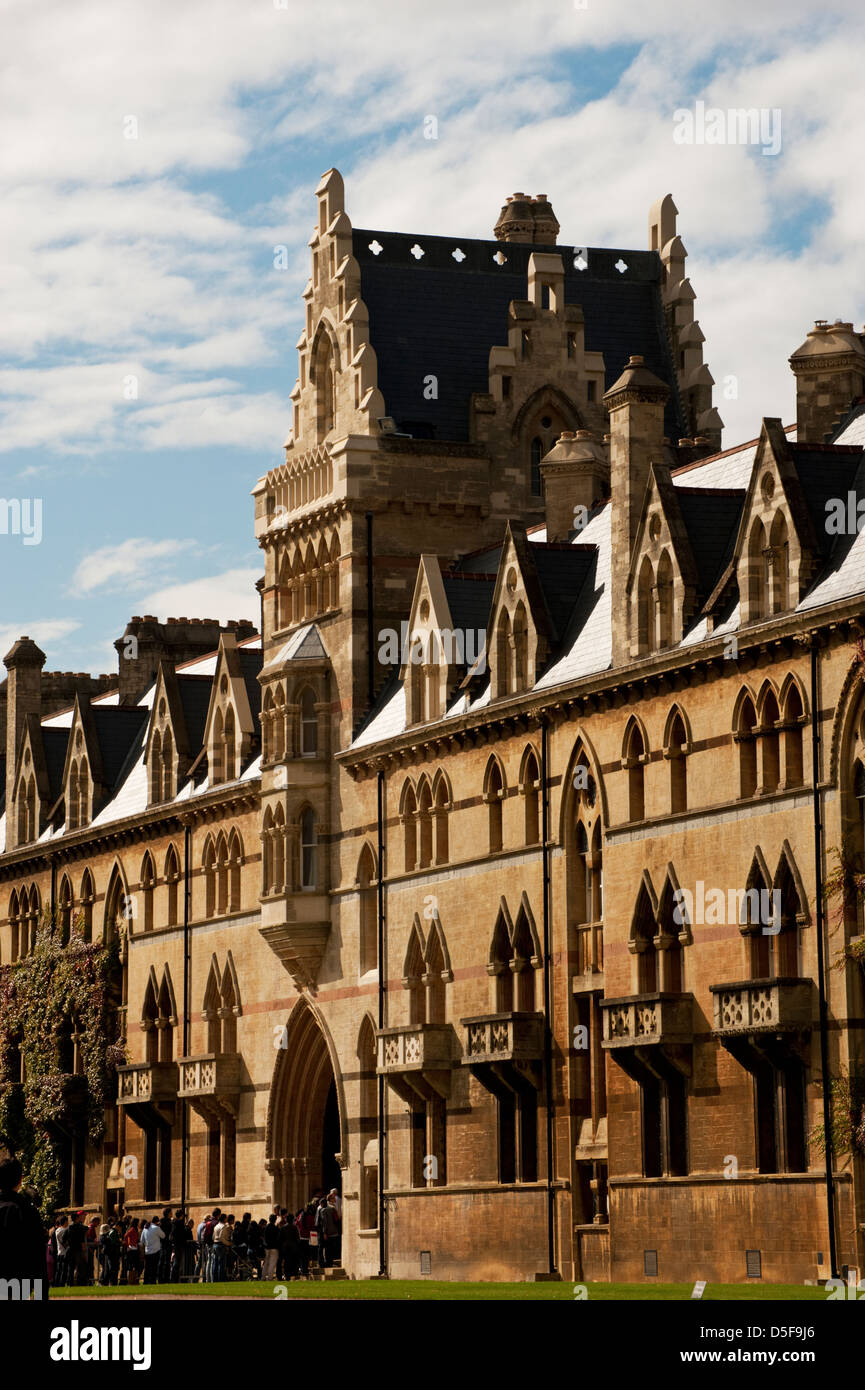 Detail des Gebäudes Wiese am Christ Church College in Oxford. Stockfoto
