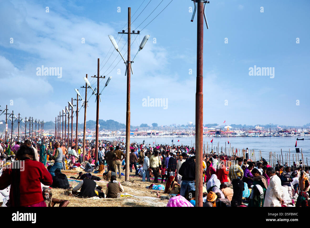 Pilger in die Kumbh Mela, Allahabad, Uttar Pradesh, Indien Stockfoto