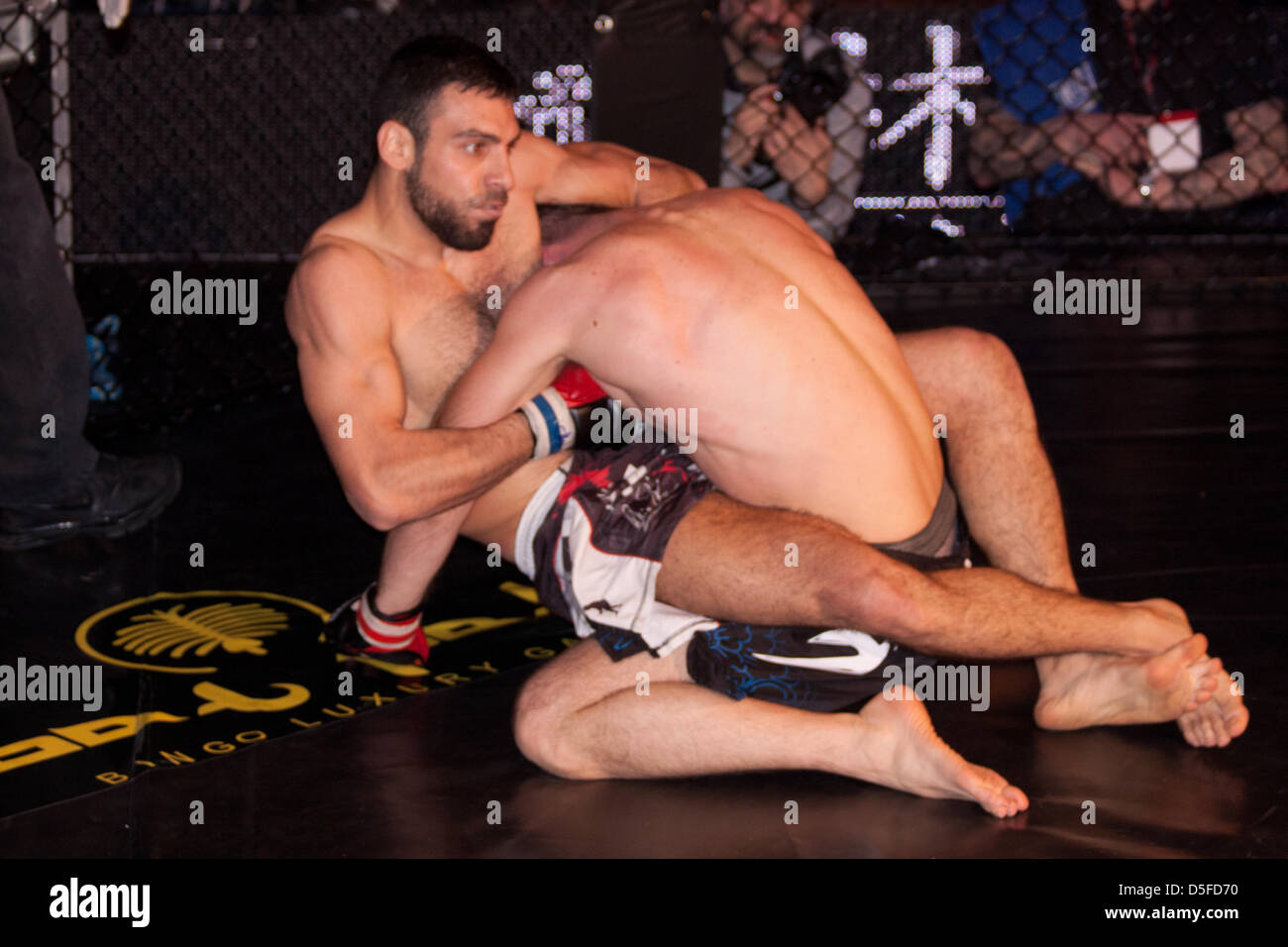 IMPERA MMA Fighting Championship 2013 Rom, Übereinstimmung zwischen Francesco Pensa und Alessandro Tucciarelli, Kategorie 75 kg. Stockfoto