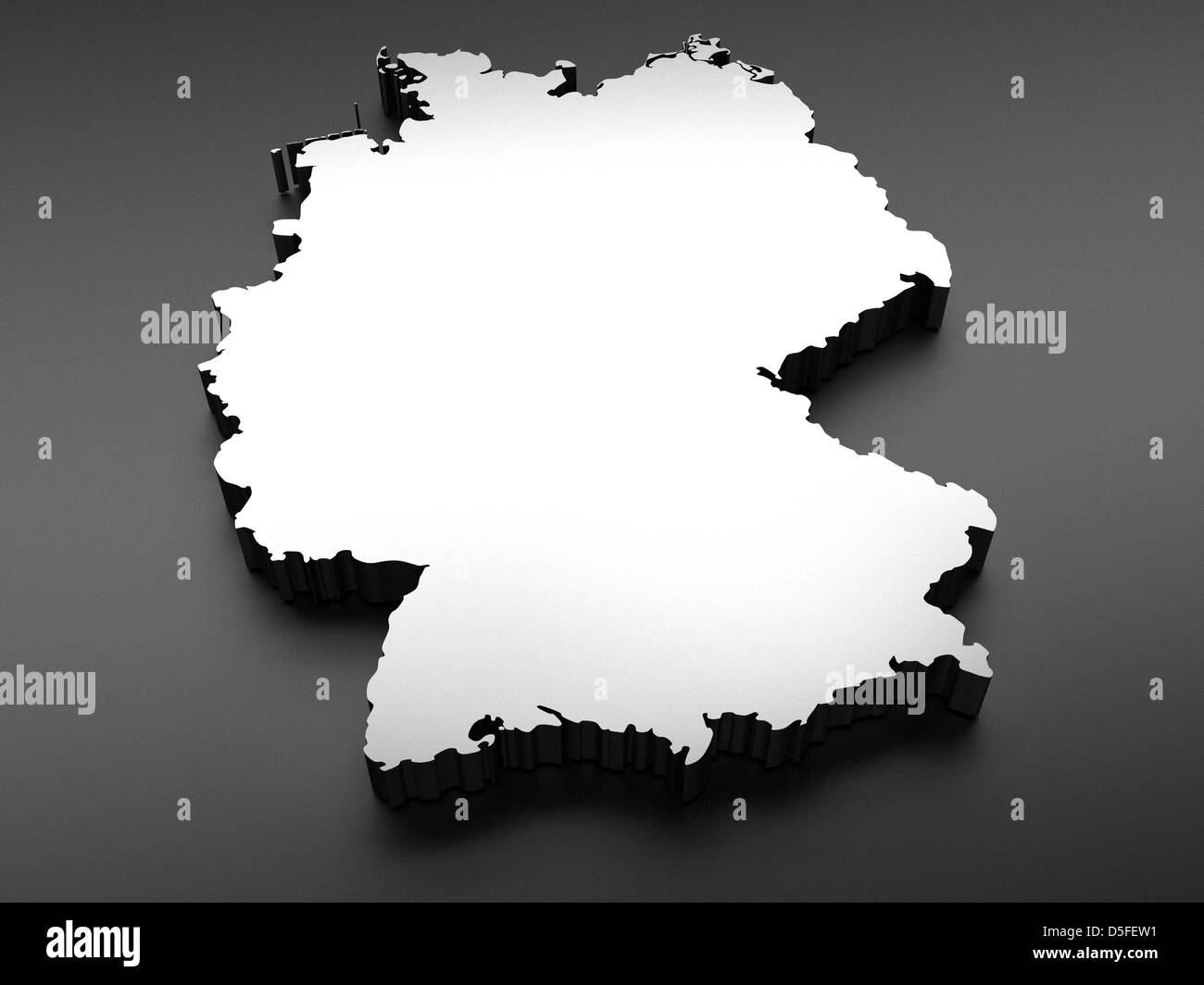 Deutschland Karte (durchgeführt in 3d) Stockfoto