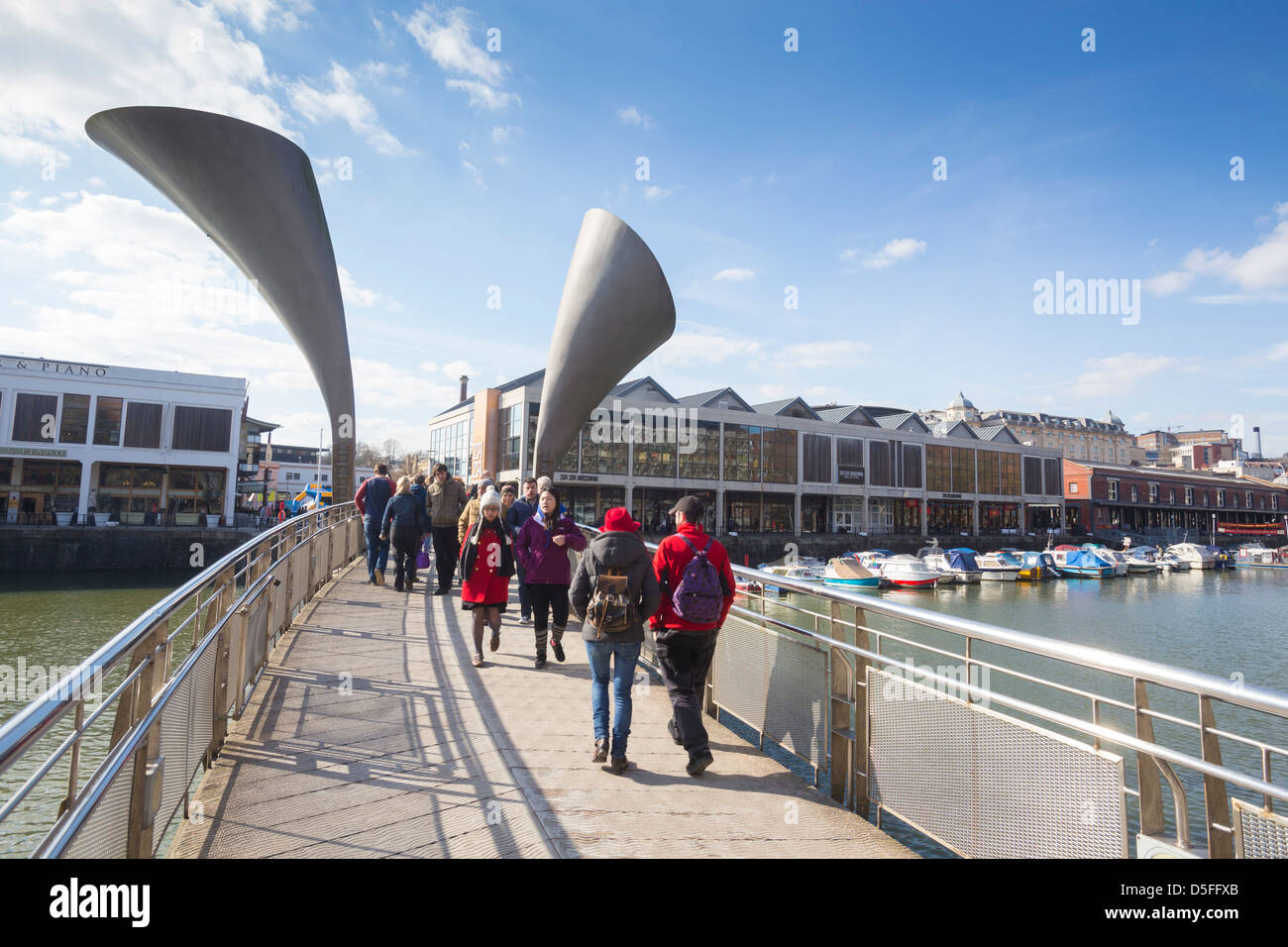 Peros Bridge spanning Bristol Hafen in Bristol, Großbritannien. Stockfoto