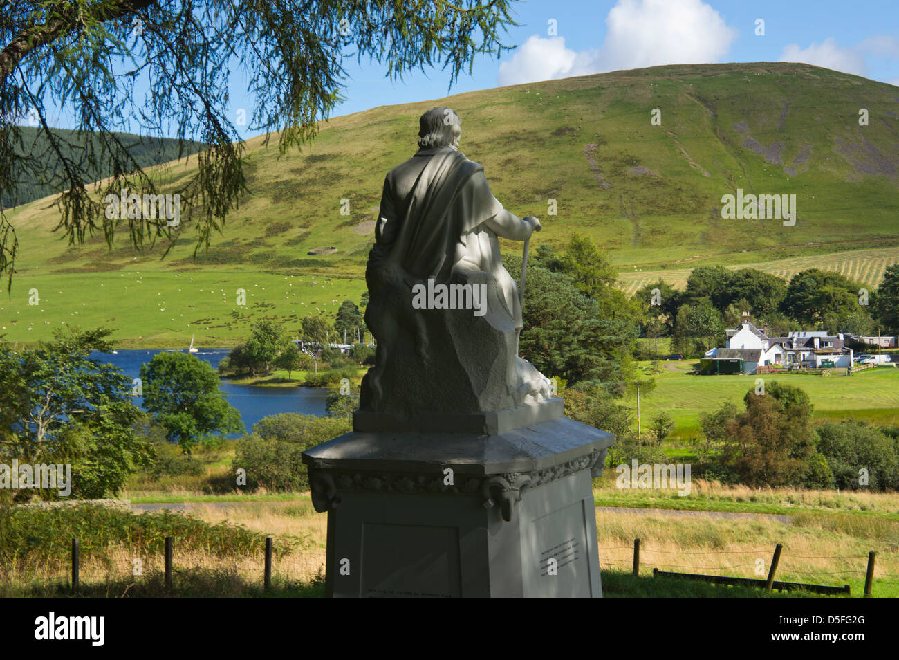 James Hogg Monument, Tibbie Shiels Inn, Str. Marys Loch, Grenzen Region, Schottland Stockfoto