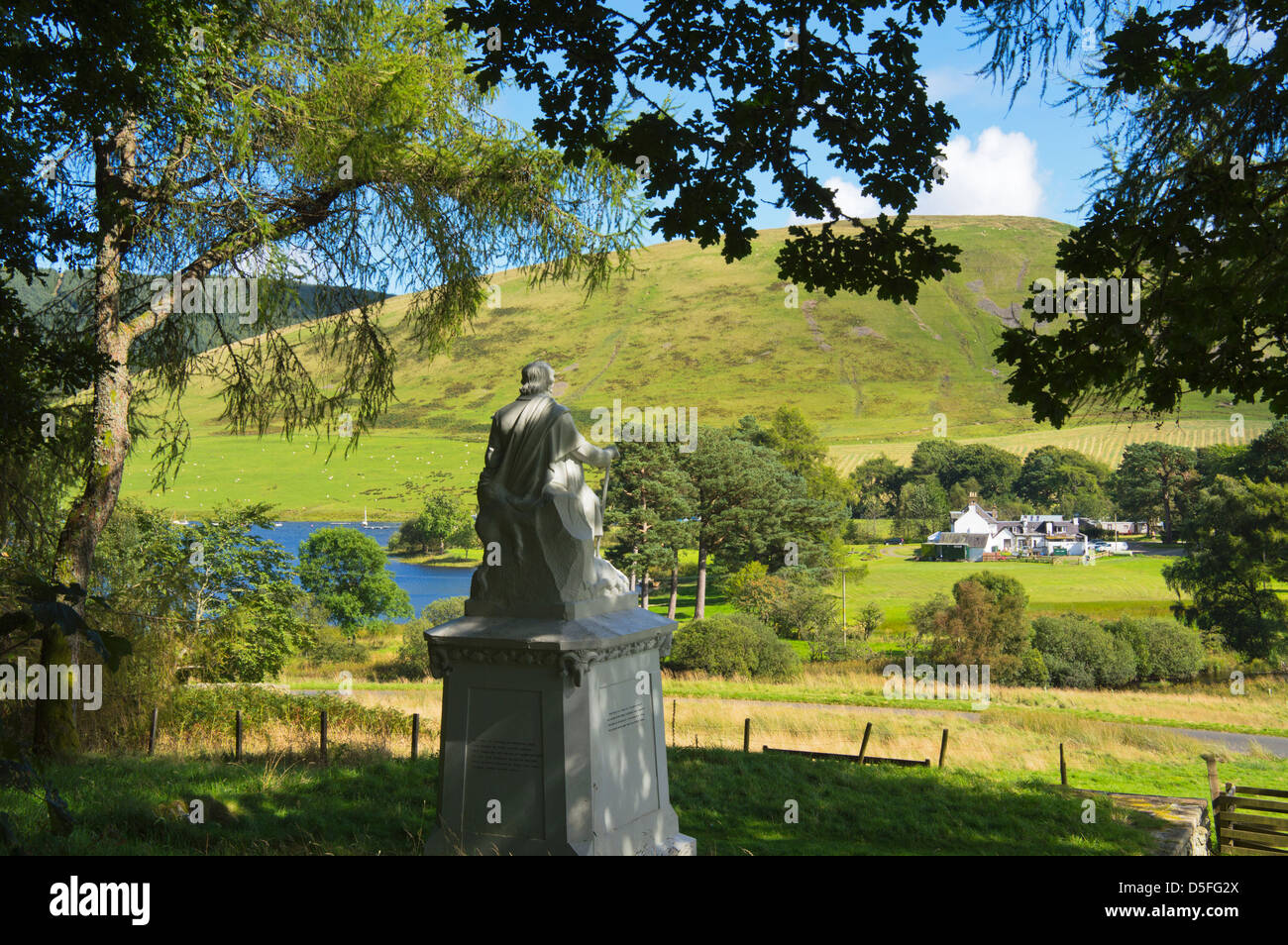 James Hogg Monument, Tibbie Shiels Inn, Str. Marys Loch, Grenzen Region, Schottland Stockfoto