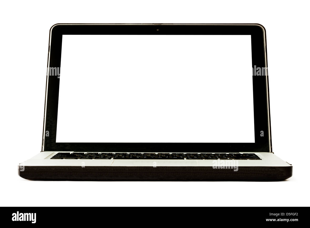 Laptop-Computer isoliert auf weißem Hintergrund Stockfoto