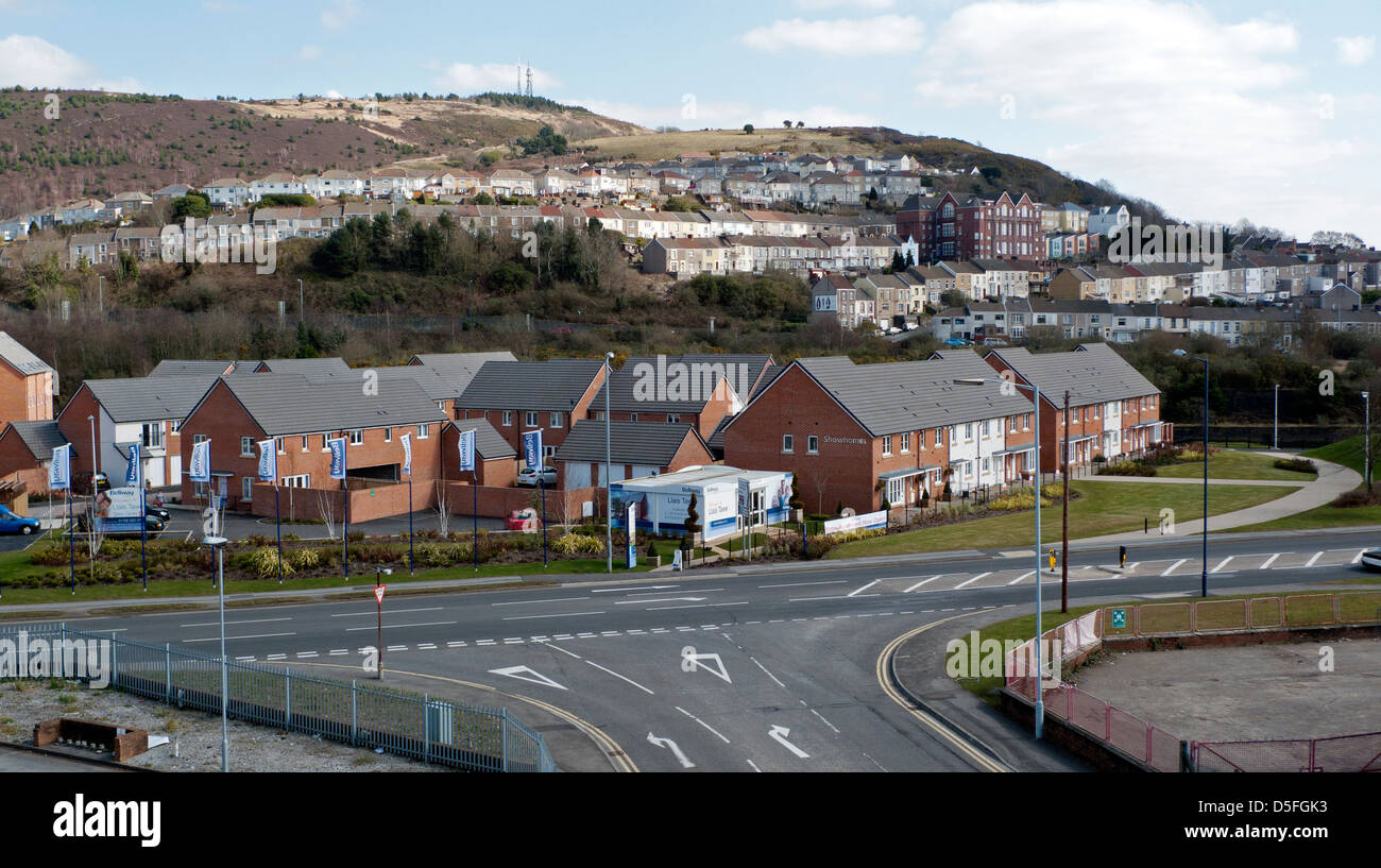 Bellway Häuser Showhome Website freigegebenen Eigenkapital Neubaugebiet unter Qualitätsorientierung Hill in Swansea South Wales UK KATHY DEWITT Stockfoto