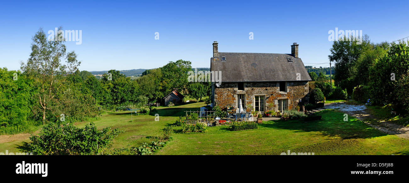 Ferienhaus in der Nähe von Mortain, Normandie, Frankreich Stockfoto