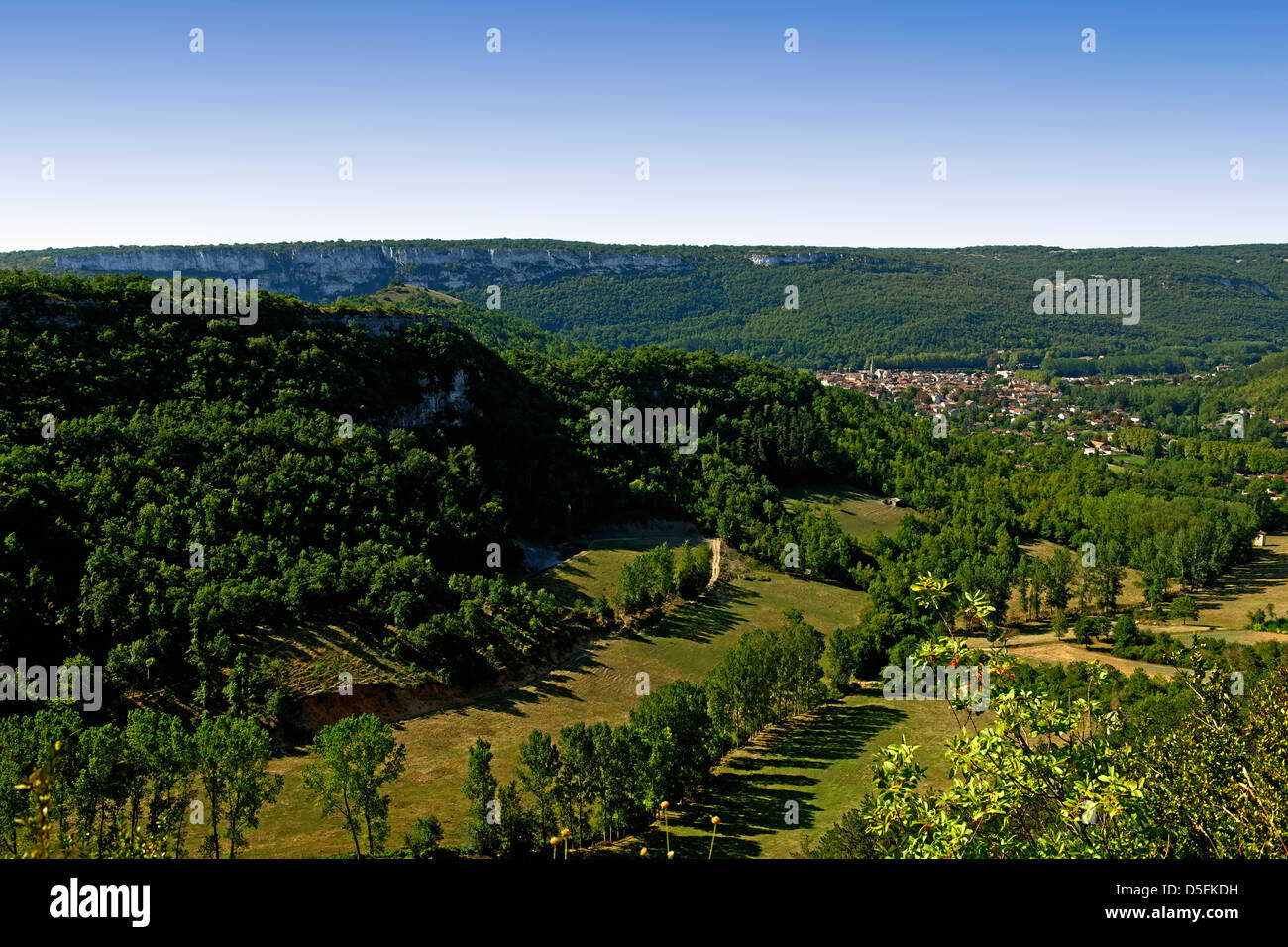 Kalkstein-Schlucht oberhalb St. Antonin Noble Val, Tarn et Garonne, Frankreich Stockfoto