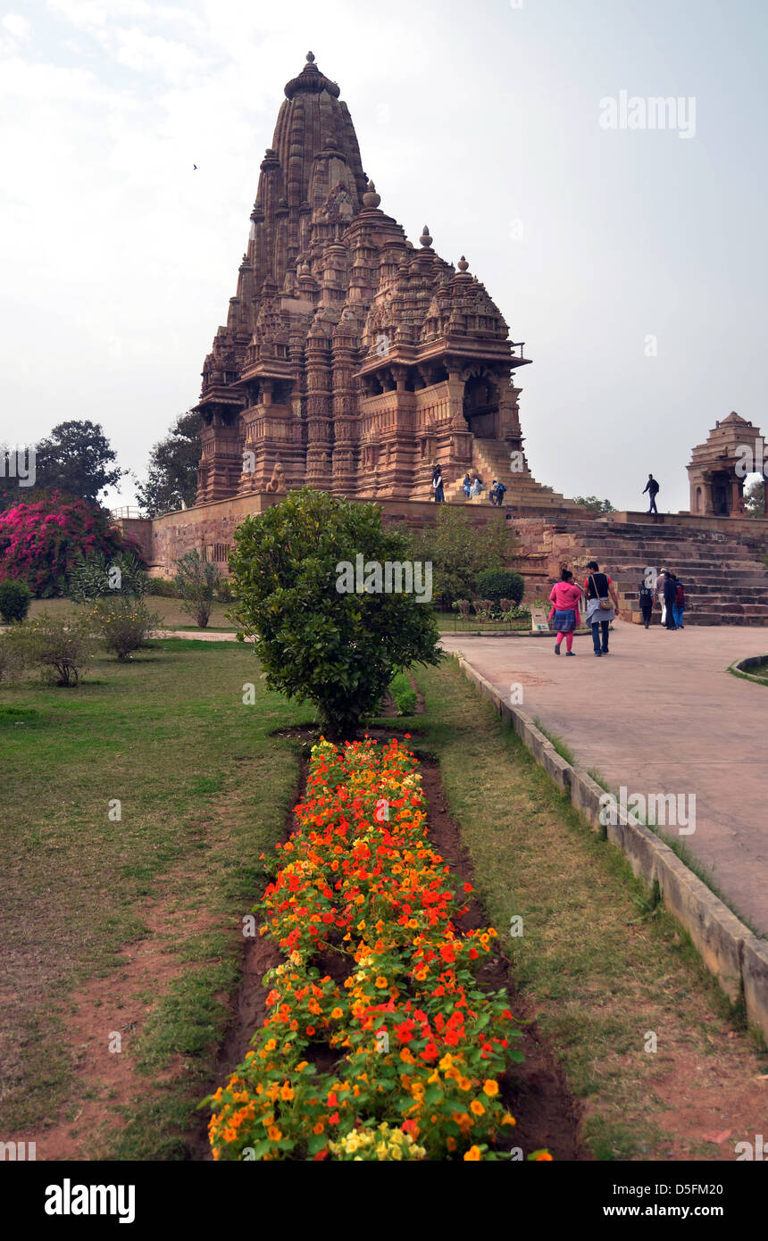 Kandariya Mahadeva Tempel, Khajuraho Stockfoto