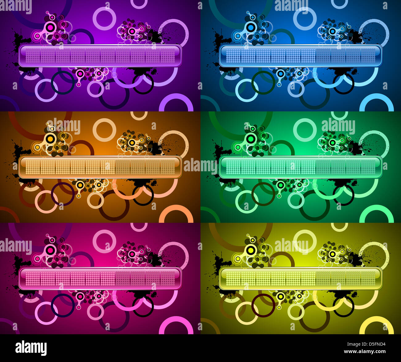 Fortschrittsbalken im Grunge-Frame. Stockfoto