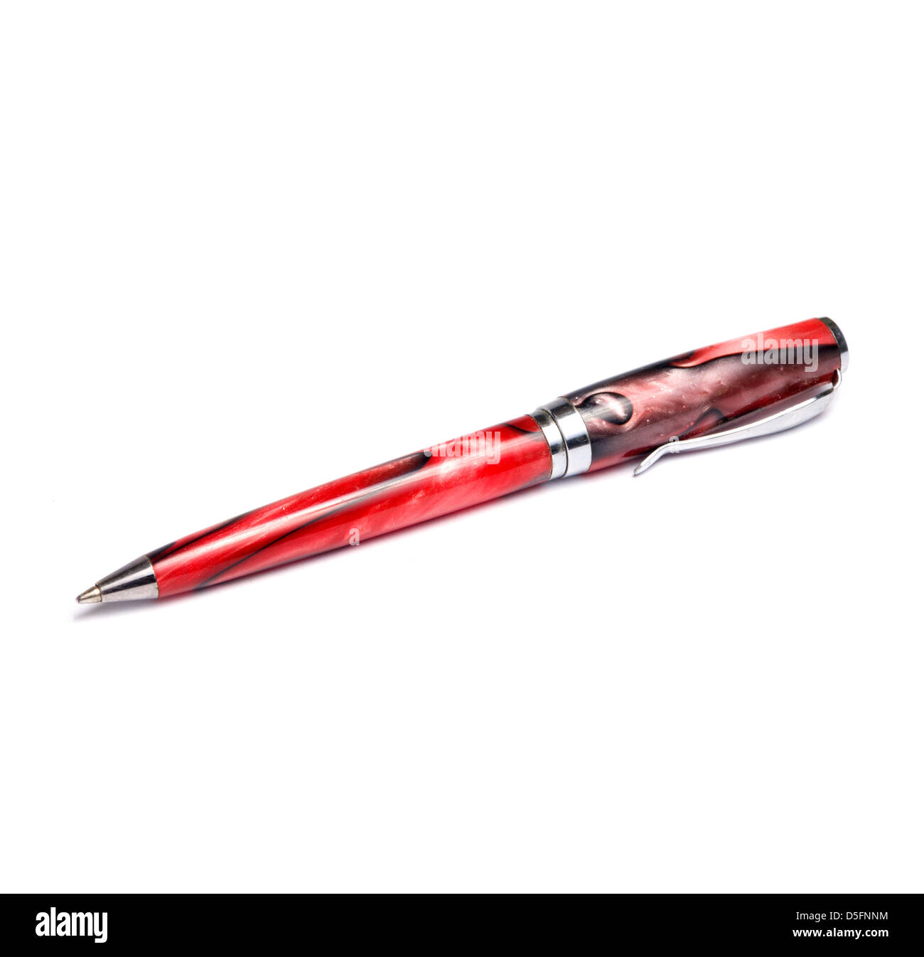Rote Kugelschreiber isoliert auf weißem Hintergrund Stockfoto