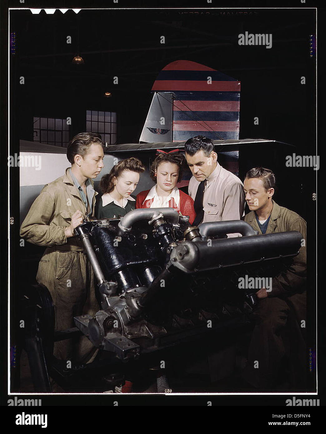 Studenten an der Washington High School Klasse, training für spezifische Beiträge zur Kriegbemühung, Los Angeles, Kalifornien (LOC) Stockfoto