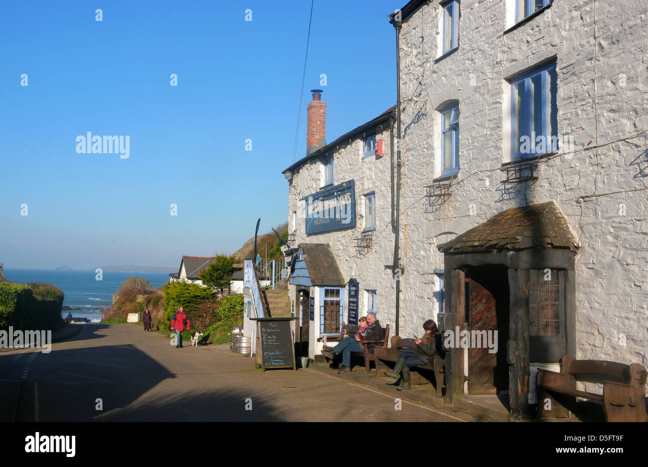 Das Treibholz Holme Pub, Trevaunance Cove, St. Agnes, Cornwall, England Stockfoto