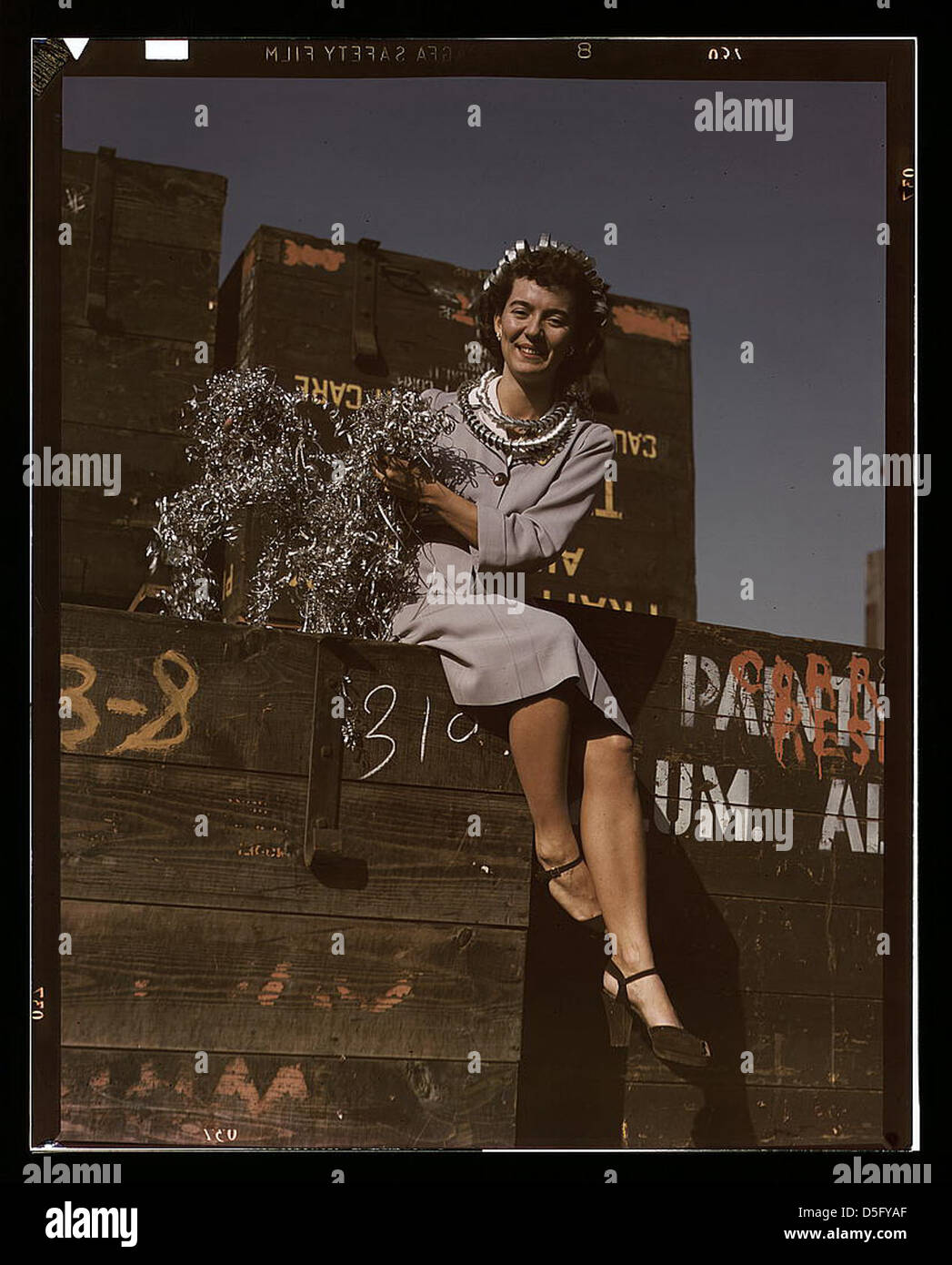 Annette del Sur Veröffentlichung Bergung Kampagne im Hof der Douglas Aircraft Company, Long Beach, Kalifornien (LOC) Stockfoto