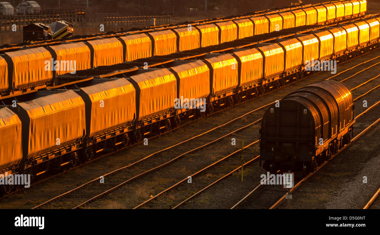 Güterzug in Gleisanschluss in Thornaby nahe Middlesbrough, uk Stockfoto