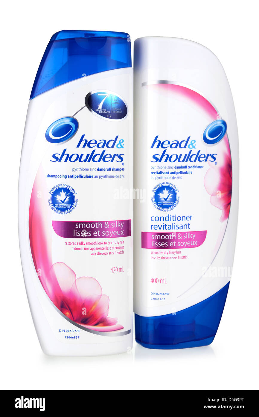 Flasche Shampoo und Conditioner, Anti-schuppen, Kopf und Schultern Shampoo Marke Stockfoto