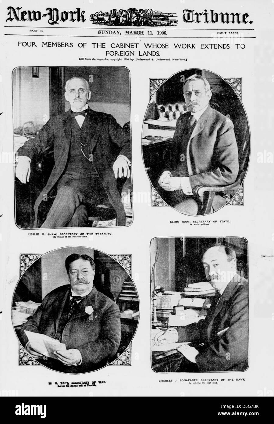 Vier Mitglieder des Kabinetts, dessen Arbeit erstreckt sich auf fremde (LOC) Stockfoto