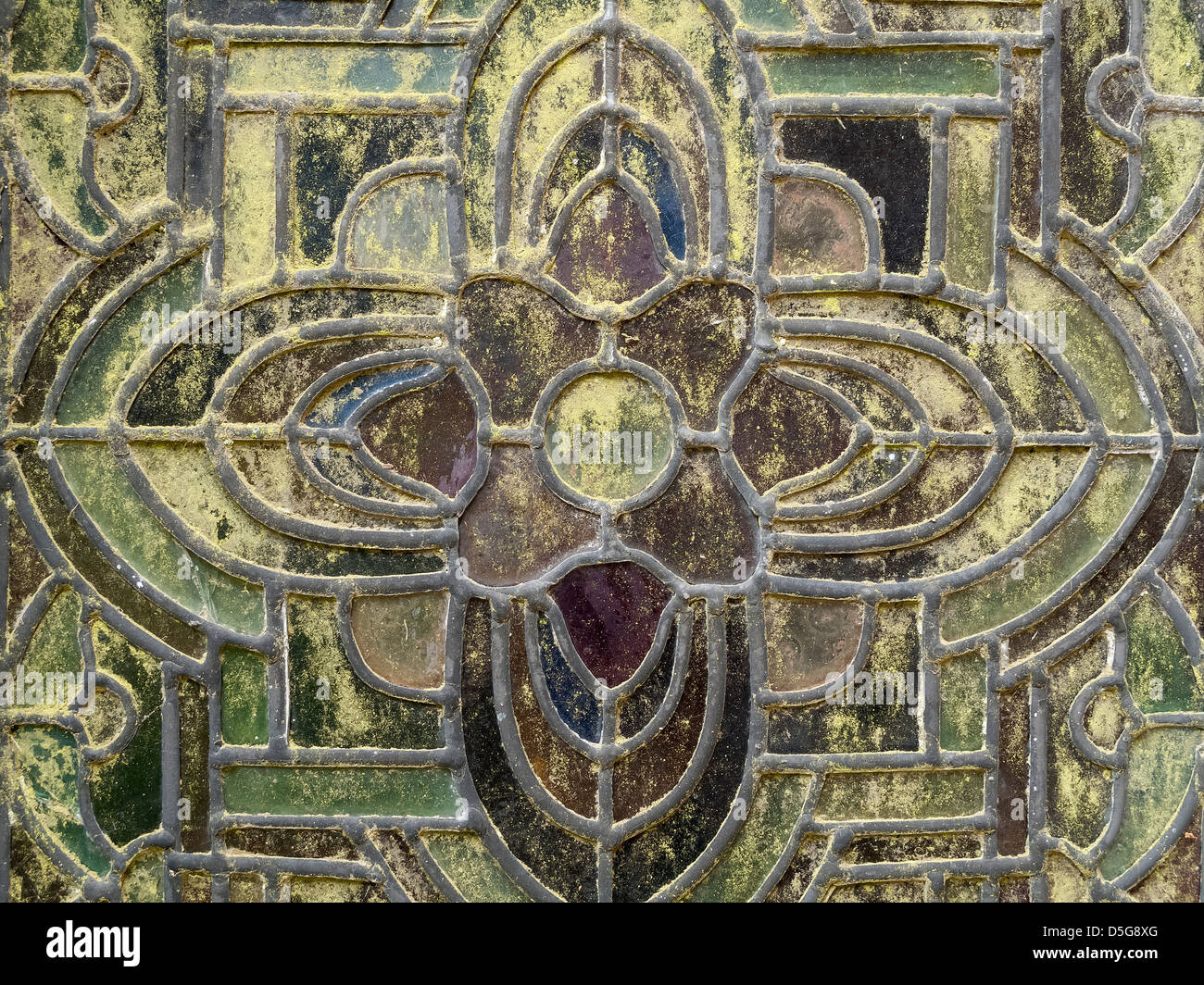 Detail verbleit der alten Glasfenster, St James Church, kleine Dalby, Melton Mowbray, Leicestershire, England, UK Stockfoto