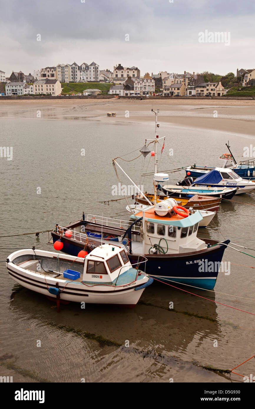 Isle Of Man, Port Erin, Boote im Hafen Stockfoto