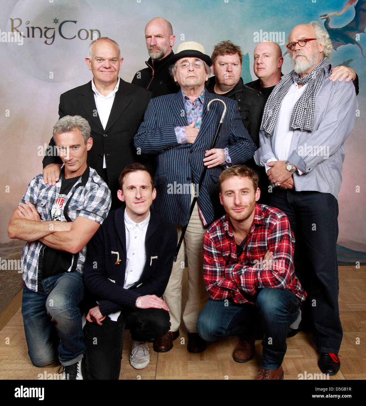 "Der Hobbit" Schauspieler Jed Brophy, Mark Hadlow, Adam Brown, Graham McTavish, Sylvester McCoy, Stephen Hunter, Dean O'Gorman, Peter Hambleton und John Callen Teilnahme an der "dort und zurück wieder - The Hobbit Convention" statt von Mach 30 - 1. April 2013 im Maritim Hotel Bonn, Deutschland. 30. März 2013 Stockfoto