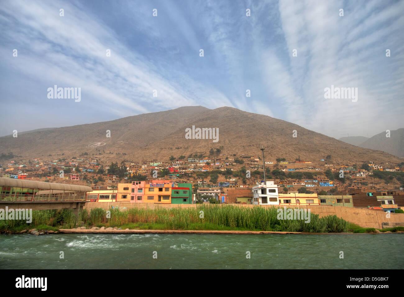 Chosica, an den Ufern des Rio Rimac, Peru Stockfoto