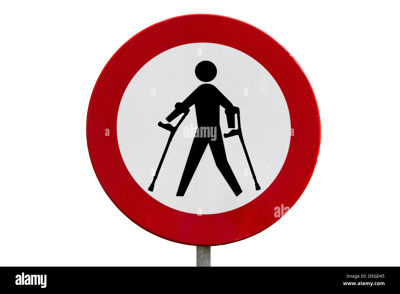 Bereich für Personen mit eingeschränkter Mobilität verboten Stockfoto
