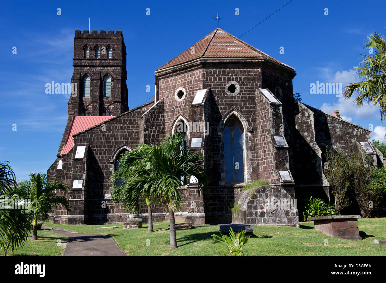 St.-Georgs anglikanische Kirche in Basseterre, St. Kitts Karibik Stockfoto