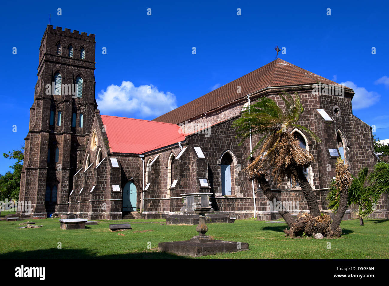 St.-Georgs anglikanische Kirche in Basseterre, St. Kitts Karibik Stockfoto