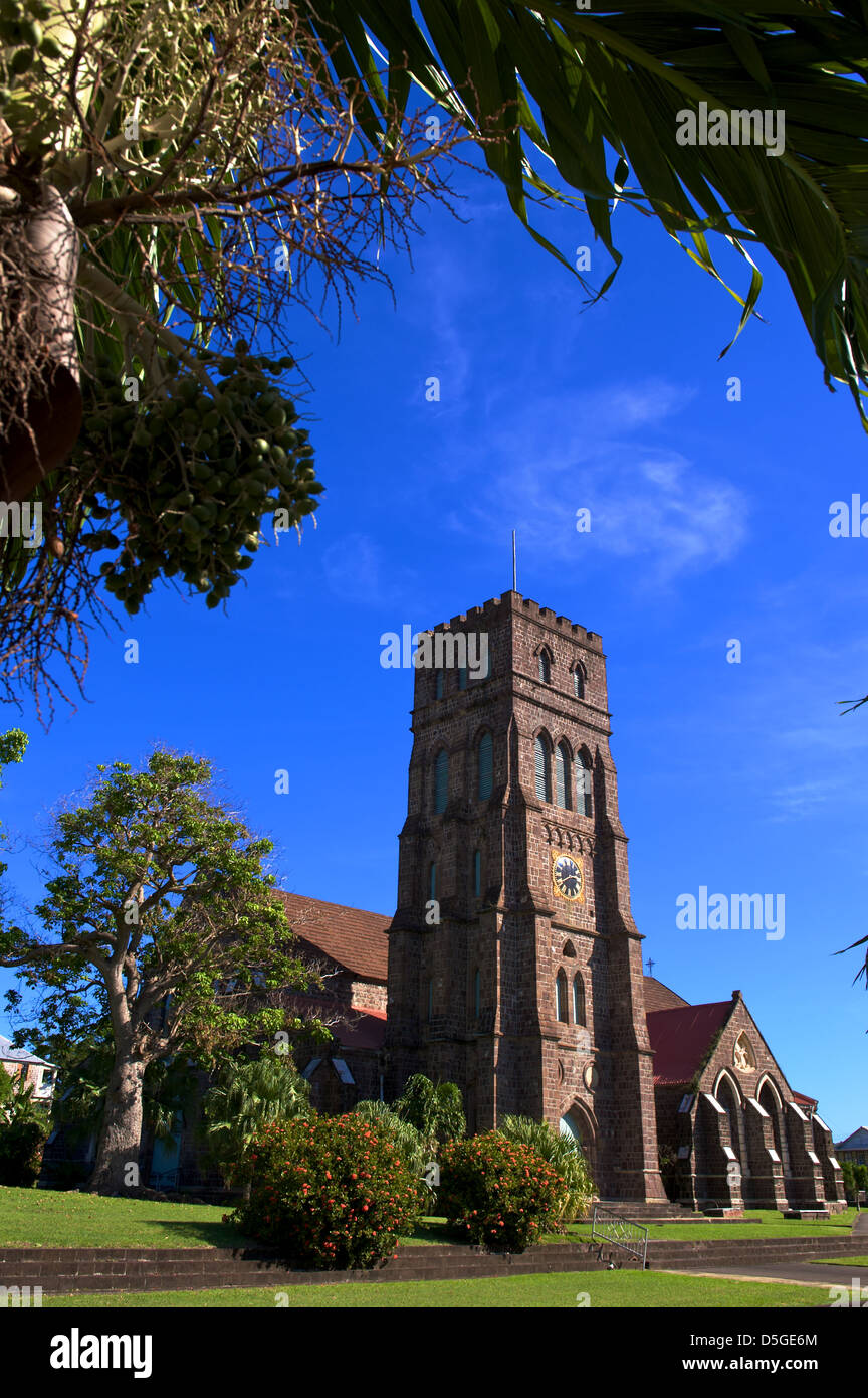 St.-Georgs anglikanische Kirche in Basseterre, St. Kitts Karibik Stockfoto