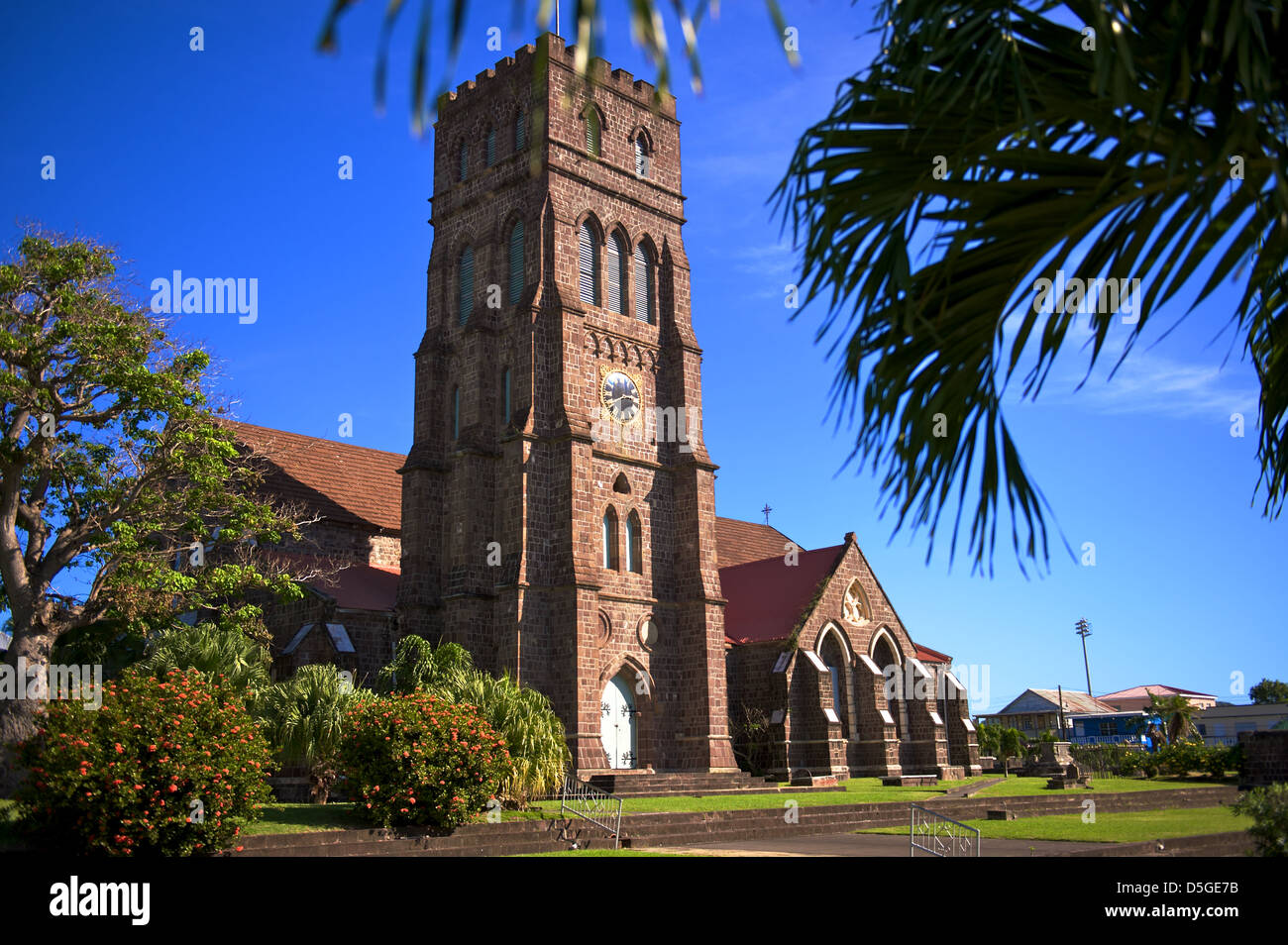 St.-Georgs anglikanische Kirche in Basseterre, St. Kitts Karibik Stockfoto