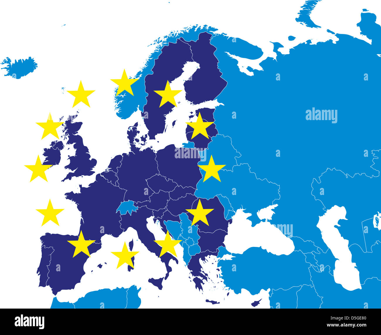 Europäischen Union Mitglieder Karte mit Kroatien, Mitglied ab Juli 2013