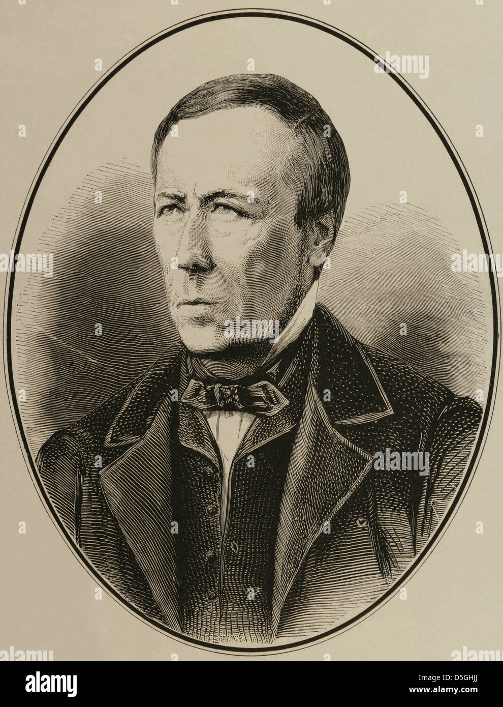 Alexandre Herculano (1810-1877). Portugiesischer Schriftsteller und Historiker. Gravur in der spanischen und amerikanischen Abbildung, 1877. Stockfoto
