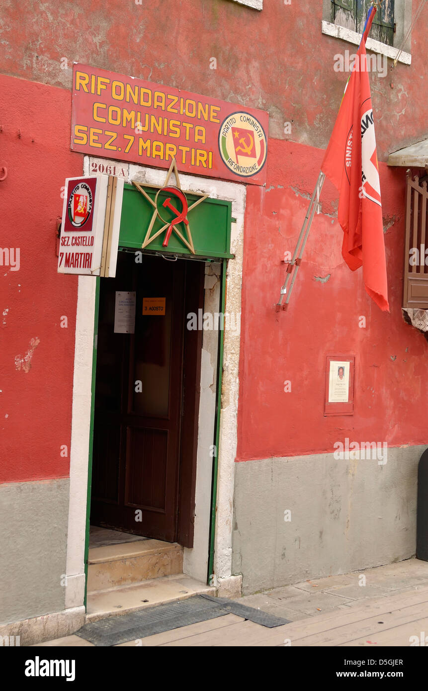 Kommunistische Partei Büro in Venedig, Italien. Stockfoto