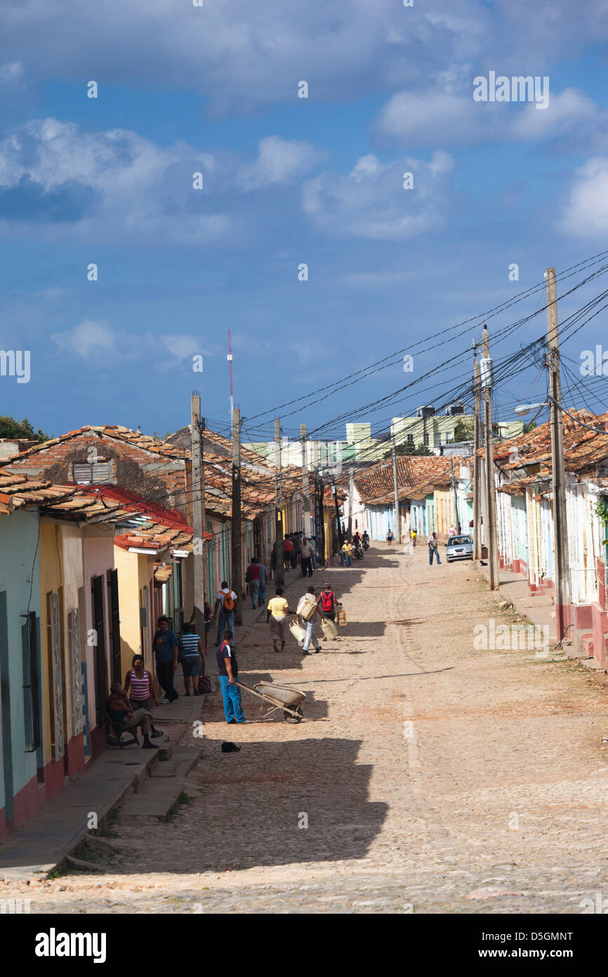 Kuba, Provinz Sancti Spiritus, Trinidad, Straßenansicht Stockfoto