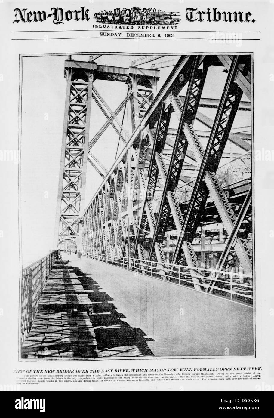 Blick auf die neue Brücke über den East River, die Bürgermeister Low formal nächste Woche (LOC öffnet) Stockfoto