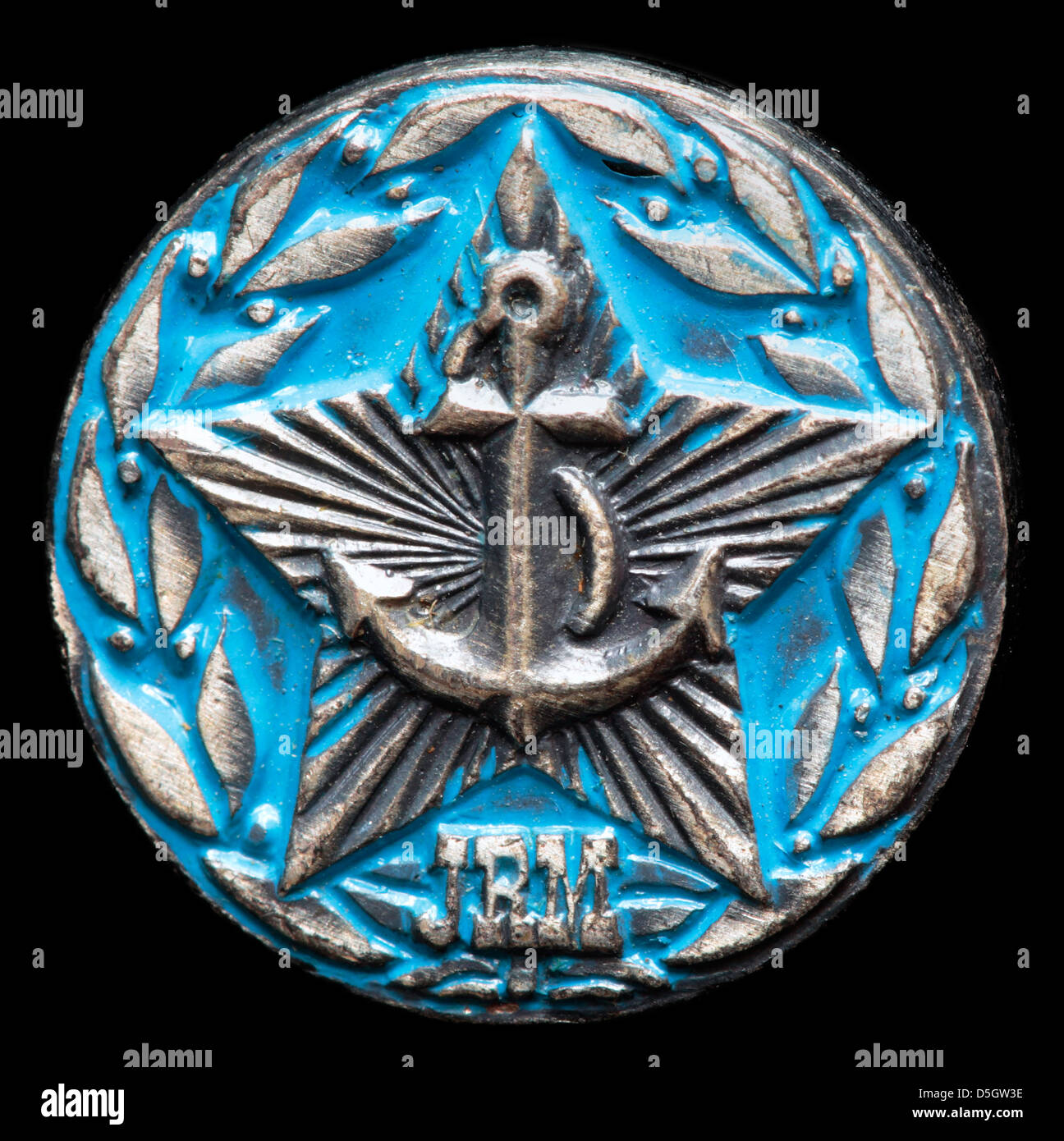 Jugoslovenska Ratna Mornarica (Jugoslawe Küstenschutz) Pin Abzeichen, Jugoslawien Stockfoto