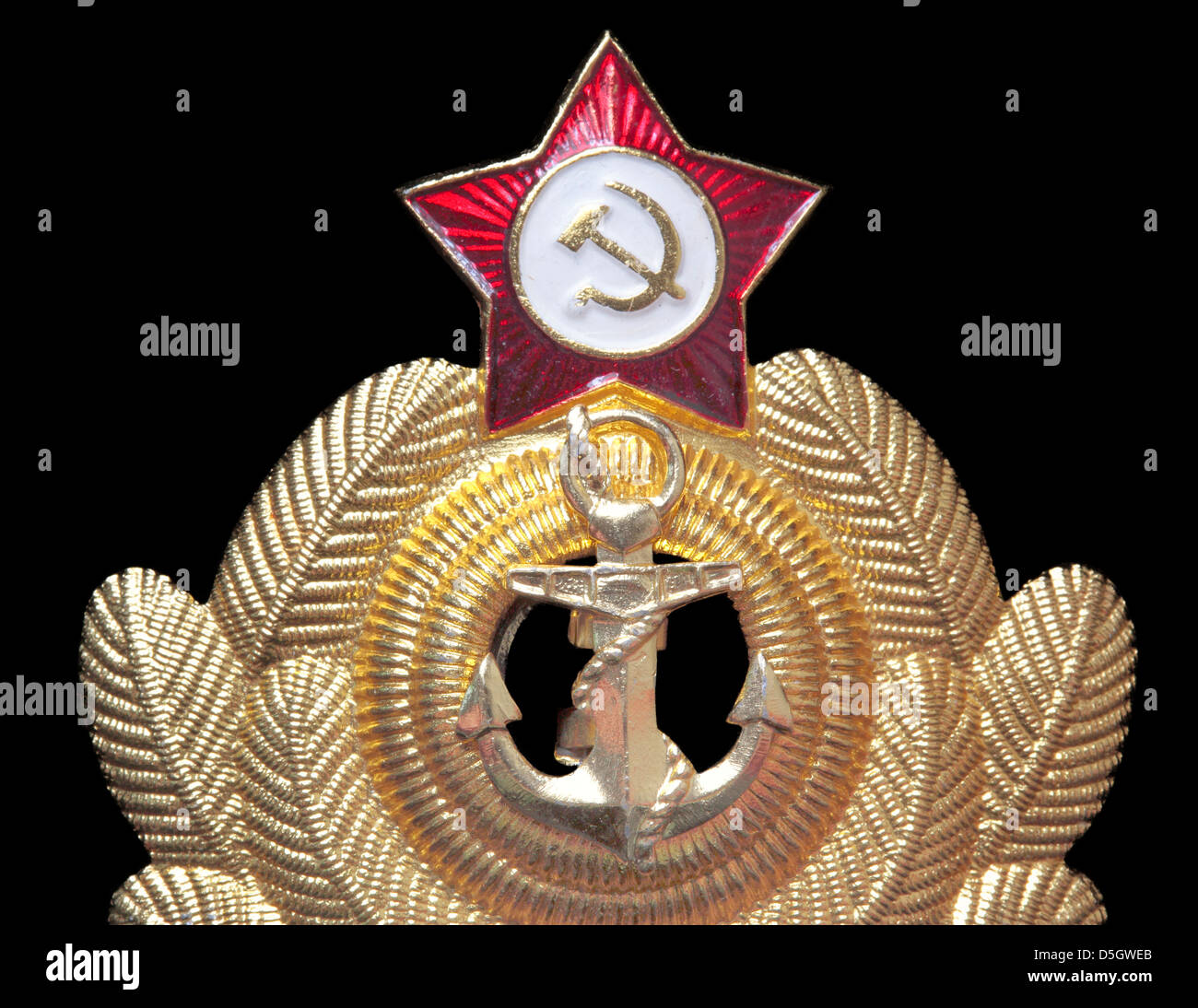 Abzeichen auf sowjetische Marine Offizier Mütze, Russland Stockfotografie -  Alamy