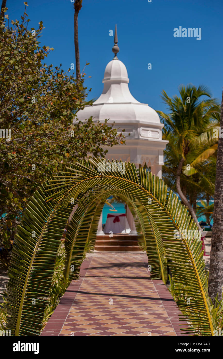 Dominikanische Republik, Punta Cana, Higuey, Bavaro, Riu Palace, Hochzeit-Pavillon Stockfoto
